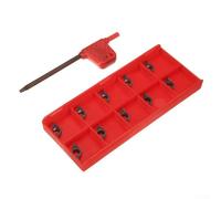 Lot de 10 inserts en carbure DCMT0702 EM YBC205 avec clé pour tour, inserts de barre de tournage, haute ténacité, pour usinage en acier