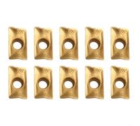 Lot de 10 inserts en carbure indexables R390-170408M-PM 1025 pour fraisage et tournage CNC, revêtement or, haute résistance, compatible avec les porte-outils standard