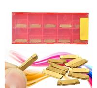 Lot de 10 inserts en carbure MGMN200-G de 2 mm de largeur pour 10 pièces en acier inoxydable et aluminium Mgmn200-G en acier inoxydable souple et fil d'aluminium Caractéristiques : couleur or