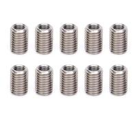 Lot de 10 inserts filetés, adaptateur fileté en acier inoxydable 303 douille filetée Outil de réparation de filetage intérieur métrique kit de réduction de filetage (M8*1.25-M12*1.75-L18MM)