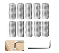 Lot de 10 inserts filetés M8 vers M5 en acier inoxydable - Boulons filetés avec filetage intérieur M5 x 1,25 et filetage extérieur M8 x 1,5 - Pour projets de meubles