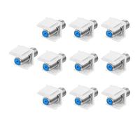 Lot de 10 Inserts Prise Coaxiale , Rallonge Câble RG6 Type F Vers pour Plaque Murale et Panneau Brassage