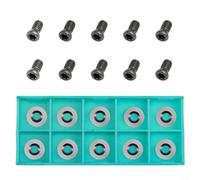 Lot de 10 inserts ronds en carbure de tungstène de 12 mm pour EWT Ci3 Ci3-NR et pour outils de tournage du bois YUFUTOL, fraises de rechange de 1,2 cm de diamètre avec vis pour creux de bol