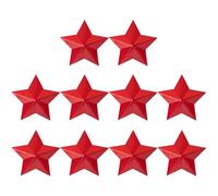 Lot de 10 Insignes Pentagramme Étoile Rouge en Aluminium Rétro | Relief Tridimensionnel, Construction Solide, pour Fêtes et Accessoires, Style Vintage pour Garçon et Filles et Étudiants