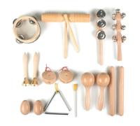 Lot de 10 instruments de percussion en bois - Pour apprendre à enseigner - Cadeau d'anniversaire de Noël pour les tout-petits - Instrument de percussion en bois