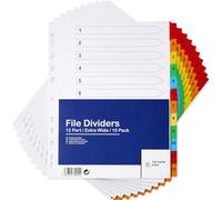 [Lot De 10] Intercalaires Classeur A4+ Extra Larges 12 Positions Intercalaires Numérotés Multiperforés Onglets De Couleur Renforcés 150 G/M²