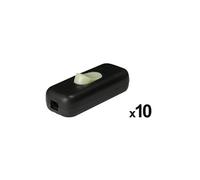- Lot de 10 interrupteurs 2A bipolaires luminescents - Noir