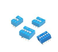 Lot de 10 interrupteurs à bascule bleus, pas de 2,54 mm, cadran DIP, commutateur de code 1 2 3 4 5 6 8 broches, commutateur rapide(2PIN)