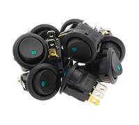 Lot de 10 interrupteurs à bascule LED vert 220 V, 3 broches, ON-OFF, for tableau de bord de voiture Controls Switches