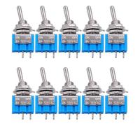Lot de 10 interrupteurs à bascule miniatures DPDT 2 broches, 2 positions, ON/OFF, 6 A, 125 V