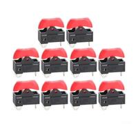 Lot de 10 interrupteurs à bascule pour intégration de sèche-linge avec 3 positions de fonctionnement OFF-ON-ON et 3 broches 3 vitesses, 6 A, 125 V 250 V (rouge)