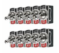 Lot de 10 interrupteurs à bascule universels 12 V 24 V 220 V 230 V 10 A ON/OFF, 2 broches SPST ON/OFF avec batte en métal, utilisés pour voiture, camion, bateau