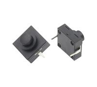 Lot de 10 interrupteurs à bouton for lampe torche 1A 30V CB-1212-112D 2 broches ultra-fins, fixation centrale, 12 x 12 x 9,4 mm