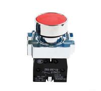 Lot de 10 interrupteurs à bouton-poussoir momentané de 22 mm, unipolaire à double jet avec contacts normalement ouverts/fermés, étanchéité IP65, contrôle industriel pour panneaux de machines (rouge)