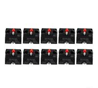 Lot de 10 interrupteurs à bouton-poussoir momentané Zb2-be101c et Zb2-be102c avec support à clipser pour panneaux de commande industriels Couleurs noir, rouge, vert (ZB2-BE102C)