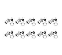 Lot de 10 interrupteurs à clé en acier inoxydable marche/arrêt - Double interrupteur - 12 x 22 mm - Interrupteur électronique étanche avec boîtier en métal et clé amovible pour la Zugan