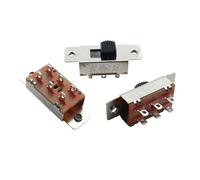 Lot de 10 interrupteurs à glissière 6 broches, 3 positions, 1,5 A, 250 V, interrupteur marche/arrêt, poignée, bascule