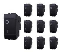 Lot de 10 interrupteurs bipolaires, compatibles avec Bticino Living Light (Noir)