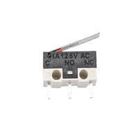 Lot de 10 interrupteurs de fin de course à bouton-poussoir momentané 1 A 125 V CA, 3 broches, longue poignée, levier à galet, SPDT 12 x 6 x 6 mm(Handle 11.5mm)