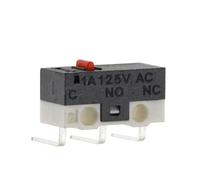 Lot de 10 interrupteurs de fin de course momentanés à bouton-poussoir 1 A 125 V CA, type souris, 3 broches, poignée longue, levier à galet, SPDT, dimensions 12 x 6 x 6 mm(Bent foot-2)