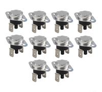 Lot de 10 interrupteurs de température KSD303 de 45 °C à 150 °C, thermostat réglable manuellement 250 V 10 A, normalement fermé pour distributeurs d'eau et appareils ménagers (110 ℃)
