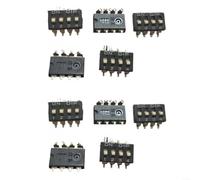 Lot de 10 interrupteurs DIP à 4 positions de type e piano DM-04-V-T/R 254 mm Design vague de pas résistant aux températures élevées pour SMD pour circuits imprimés