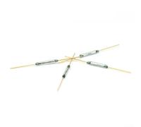 Lot de 10 interrupteurs magnétiques à lames 2 x 14 mm normalement ouverts pour l'électronique, 1 A SPST sans formulaire de contact, compact et design (pied doré - tube vert)
