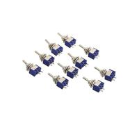 Lot de 10 interrupteurs miniatures marche/arrêt SPST 2 broches for tableau de bord de voiture, bleus Controls Switches