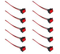 Lot de 10 Interrupteurs pour bascule Rouges pour Moto Lot de | Matériau ABS pour robuste, couleur vif, conception haute résistance, commande des phares, usage longue durée