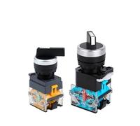 Lot de 10 interrupteurs rotatifs LA38-11X2, bouton 22 mm, sélection 2P, 3P, 1NO, 1NC, 2NC, réinitialisation/verrouillage automatique(2P Lock 1NO1NC)