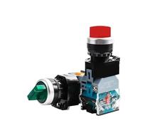 Lot de 10 interrupteurs rotatifs LA38-11XD 1NO1NC, verrouillage automatique, deux ou trois positions, sélection A, 24 V, 220(SILVER-THREE 1NO1NC-AC DC12V)