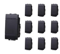 Lot de 10 interrupteurs unipolaires, compatibles avec Bticino Living Light (Noir)
