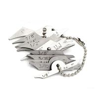 Lot de 10 jauges de soudure filetées mesurant les soudures de 3 mm à 25 mm avec des jauges de rayon de chaîne de 0,3 à 2,5 cm pour une inspection précise de la soudure