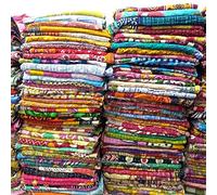Lot de 10 jetés Kantha vintage assortis en coton Kantha, Couverture Lit Double