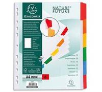 Lot de 10 Jeux d'intercalaire 6 positions en carte blanche 170g, onglets Mylar®. Format A4+