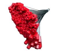 Lot de 10 joints de câble de sécurité numérotés en fil d'acier de 30 cm, tête hexagonale rouge de 1,3 cm, suivi séquentiel des stocks, joints Pull-Tite pour camions, remorques, conteneurs