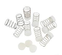 Lot de 10 joints de protection en caoutchouc et métal pour compresseur d'air type 65 - 30 x 15 mm - Blanc avec finition en laiton