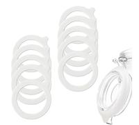 Lot de 10 joints d'étanchéité en caoutchouc pour bocaux de conservation - En silicone - Blanc - Remplacement souple des bocaux à col large standard