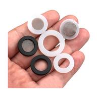 Lot de 10 joints d'étanchéité plats en silicone, blancs et noirs, 1/2", 3/4", 1", for buse de douche, tuyau, soufflet, rondelle(Silver)