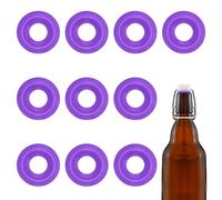 Lot de 10 joints en silicone de couleur dopamine pour bouchon basculant pour brassage maison, bière, soda (demi-couvercle) (violet fluo)