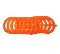 Lot de 10 joints hermétiques en silicone pour couvercles de bocaux, joints de rechange pour le stockage des aliments, pour maintenir la fraîcheur (orange)