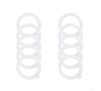Lot de 10 joints hermétiques en silicone pour couvercles de bocaux, joints de rechange pour le stockage des aliments, pour maintenir la fraîcheur (blanc)