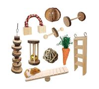 Lot de 10 jouets à mâcher pour hamster et petit animal - Jouet à mâcher pour oiseaux - Balançoire - Bloc de bloc pour mâcher les dents