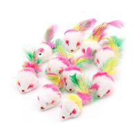 Lot de 10 jouets colorés avec queues de plumes amusantes pour animaux de compagnie, chats, jouets d'intérieur pour chats, lits, meubles, chatons, cadeaux interactifs