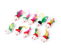 Lot de 10 jouets réalistes en peluche pour chat avec queue en plumes - Hochet interactif pour chatons et petits chats, jeu engageant pour animaux de compagnie de taille moyenne et petite