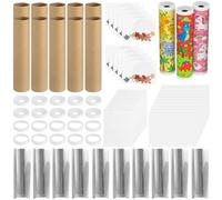 Lot de 10 kaléidoscopes à bricoler soi-même pour enfants - Matériau créatif fait maison - Papier blanc de 7,5 pouces - Kit kaléidoscope pour jeunes artistes à peindre, découvrir les couleurs et comme