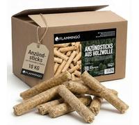 Lot de 10 kg d'allume-feu, idéal pour barbecue, cheminée, four - En laine de bois et cire - Rapide et sans laisser de résidus