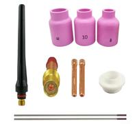 Lot de 10 kits de torche de soudage TIG avec buse en aluminium et lentille à gaz pour séries WP-17/18/26, y compris la compatibilité de la torche refroidie à l'air et à l'eau