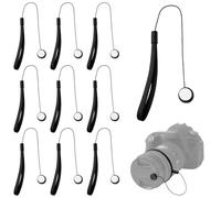Lot de 10 laisses de bouchon d'objectif d'appareil photo avec cordon élastique, support de bouchons d'objectif compatible avec Nikon, Sony, Sigma et autres objectifs sans miroir SLR DSRL