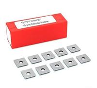 Lot de 10 lames d'angle carrées en carbure massif CNC 12 x 12 x 1,5 mm avec biseau à 35° pour le travail du bois, fraise à raboter en spirale et machine à cerner les bords, coupe